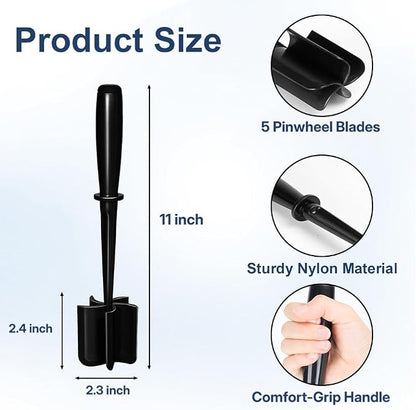 Meat Chopper, Premium Heat Resistant Meat Masher, 5 Blades Ground Beef Masher, Non Stick Hamburger Smasher, Nylon Potato Masher, Dishwasher Safe, Black