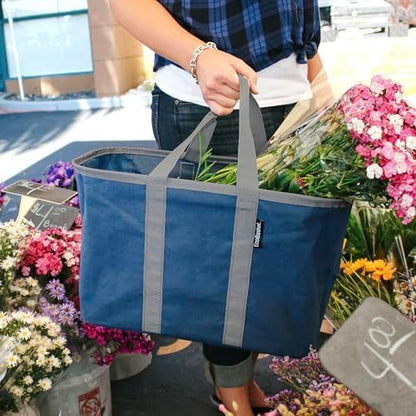 CleverMade EcoBasket Collapsible Tote Basket – Reusable Grocery Tote