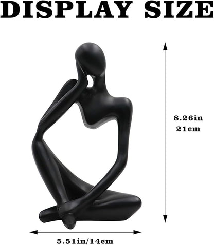 Thinker Statues and Sculptures, Resin Thinker Statue Ornaments, Abstract Style Sculptures, Housewarming Gifts, Housewarming Decorations, Living Room Dining Desk Decorations(Black Right, Large)