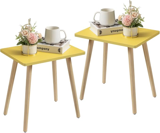 FORAOFUR Side Tables Living Room Set of 2, Small Wooden Table Accent Table Nursery Room, Bedroom, Accent Tables for Small Spaces, Easy Assembly