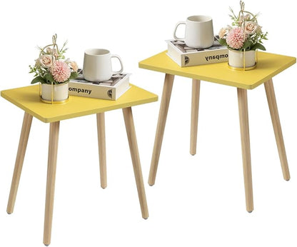 FORAOFUR Side Tables Living Room Set of 2, Small Wooden Table Accent Table Nursery Room, Bedroom, Accent Tables for Small Spaces, Easy Assembly