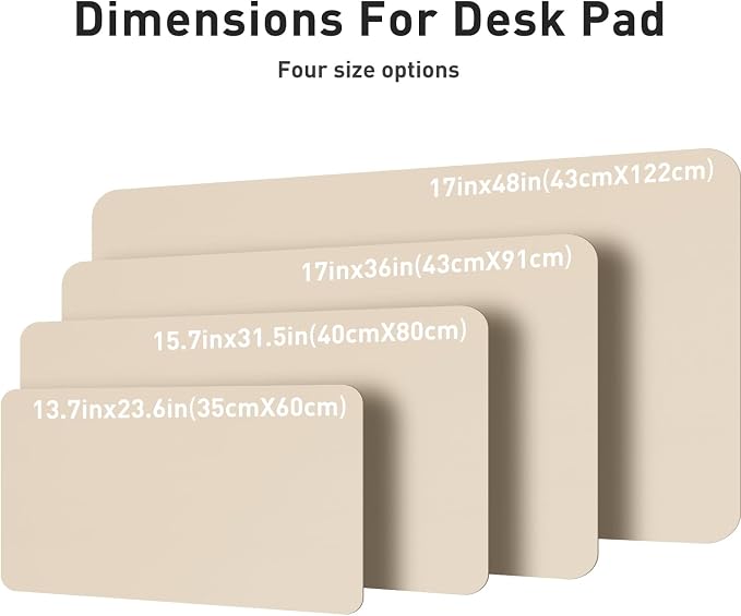 Aothia Leather Desk Pad Protector, Office Mat, Large Mouse Pad, Non-Slip PU Leather Blotter, Laptop Desk Pad, Waterproof Writing Pad for Office and Home (Beige, 31.5" x 15.7")