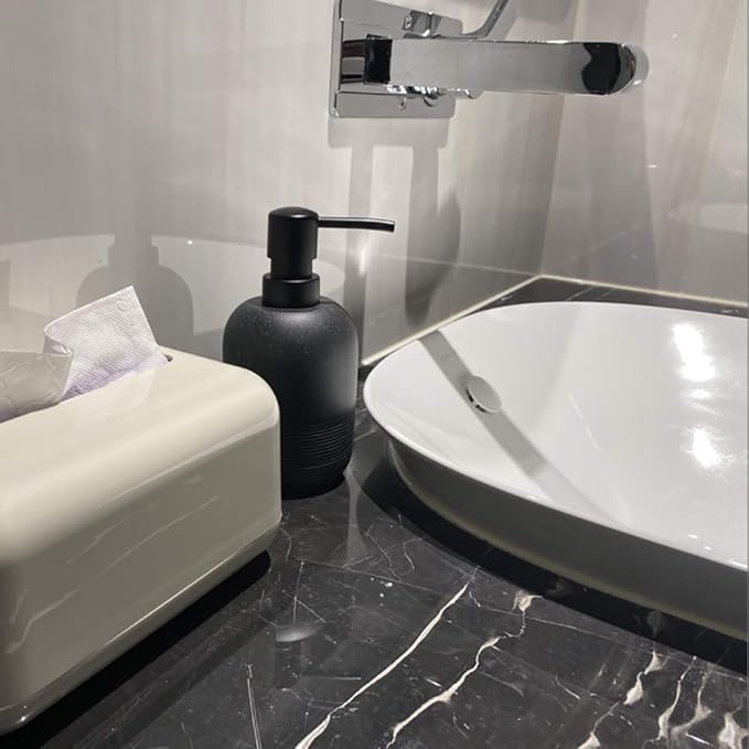 GalDal Matte Black Soap Dispenser Sets with Pump,Hand Soap and Lotion Dispenser for Bathroom Countertop,Morden Soap Dispenser for Kitchen-10.6oz.