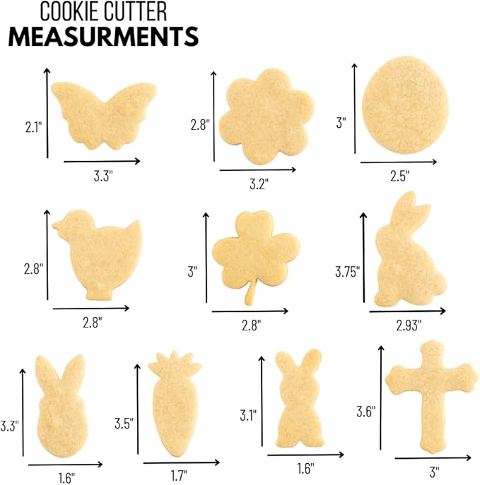 Cookie Cutter Kingdom, Cookie Cutter Set, Cookie Mold for Cakes Biscuits and Sandwiches (Easter 10 pack)