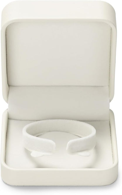 Leather Bracelet Bangle Gift Box Bangle Holder Velvet Interior Jewelry Gift Box Jewellery Storage Case for Wedding Birthday Mother's Day Gifts (White)