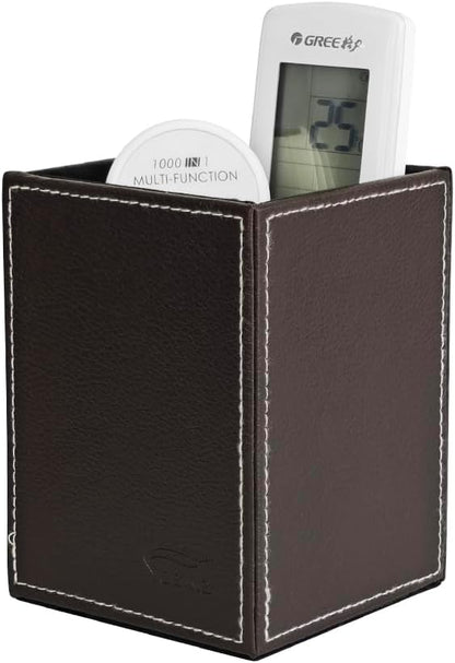 Pen Pencil Holder Cup Container PU Leather Desk Organizer Stand Decor Brush Scissor Holder Decoration Office Desk Home School