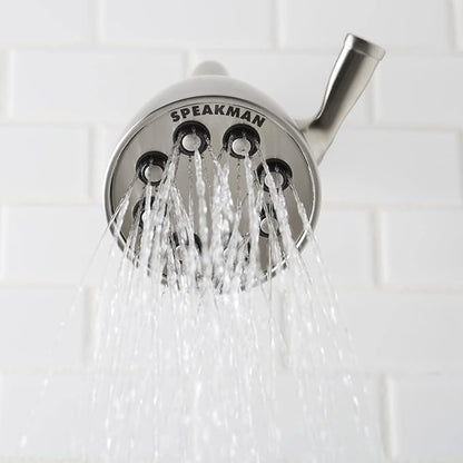 Speakman S-2251-MB Signature Icon Anystream High Pressure Adjustable Solid Brass Shower Head, 2.5 GPM, Matte Black