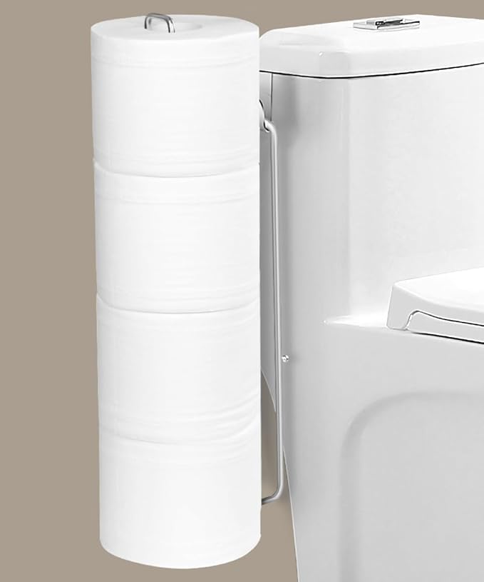 Over The Tank Toilet Paper Holder Bathroom Toilet Tissue Paper Roll Storage Holder Wall Mount Brushed Nickel,Metal Hanging Adhesive Toilet Paper Holder Dispenser Toilet Paper Organizer 1p