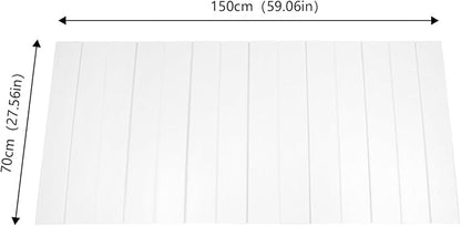 White Wood Grain Foldable Bathtub Cover, PVC Waterproof Dustproof Bath Tub Lid, Heat Preservation Bathroom Tub Tray for Home Hotel Spa (59.06×27.56×0.26in)