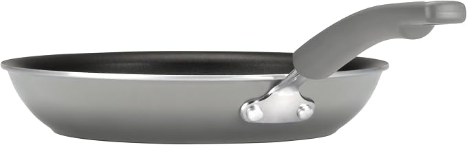 Rachael Ray Cookware Classic Brights Hard Enamel Aluminum Nonstick Cookware Set, 14-Piece, Sea Salt Gray