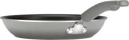 Rachael Ray Cookware Classic Brights Hard Enamel Aluminum Nonstick Cookware Set, 14-Piece, Sea Salt Gray