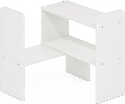 Furinno Classic Desk Organizers and Accessories, Office Organization, Desk Top Book Shelf, for Office Supplies, Office Desk Accessories, Plain White