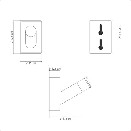 LARHN White Wall Hooks (4-Pack), Wall Mounted Coat Hooks for Wall, Wood Hooks for Hanging - Modern Scandinavian Home Decor - Series 6