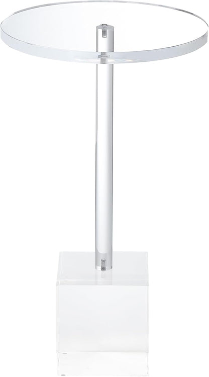 Clear Acrylic End Table,Side Table,Clear,for Livingroom,13.5 x 13.5 inch, 23 inch High