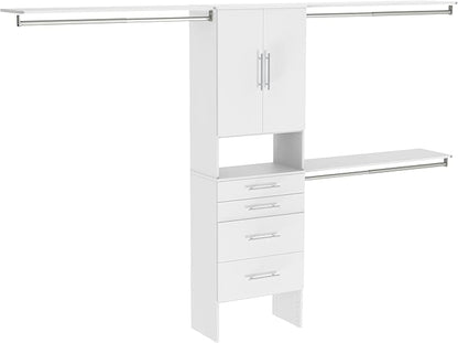 ClosetMaid 1937340 SuiteSymphony Modern 25-Inch Closet Organizer with Shelves, 2-Doors and 4-Drawers, Pure White