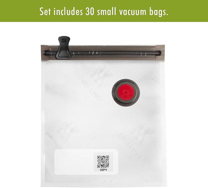 ZWILLING Fresh & Save 30-Piece Small Vacuum Sealer Bags, 1/2 Gallon Reusable Snack Bags, Meal Prep