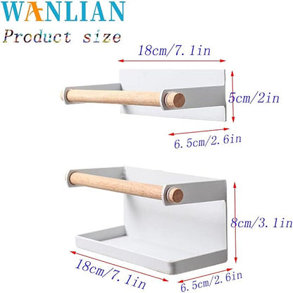 WANLIAN Wall Mounted Umbrella Stand - Wrought Iron Rack With Magnet Adsorption - Space Saving Organizer for Long and Short Umbrellas - Hallway Home Office, White