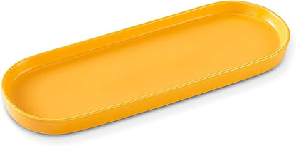 Simple Style Ceramic Sink Tray - Bathroom and Kitchen Cosmetics Dish, Candle and Perfume Tray (Yellow)