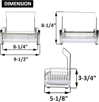 kaileyouxiangongsi Sponge Holder - Kitchen Sink Organizer - Sink Caddy - Sink Tray - SUS304 Stainless Steel Soap Holder,9.45 x5.15 x8.1 inches,Large Size