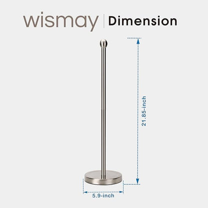 Standing Toilet Paper Holder, 5-Rolls Toilet Paper Stand with Storage, Stainless Steel Bathroom Tissue Holder, Free Standing Floor Tissue Dispenser - Brushed Nickel