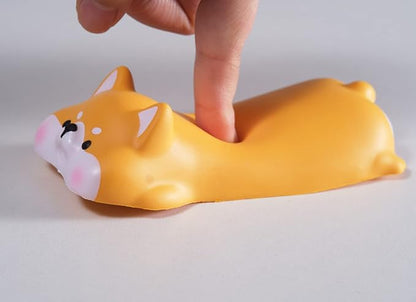 Cityhermit Cute Keyboard Wrist Rest Support for Mouse Computer Arm Rest for Desk Ergonomic Kawaii Corgi Office Supplies Slow Rising PU Mouse Pad (Yellow Shiba Inu)