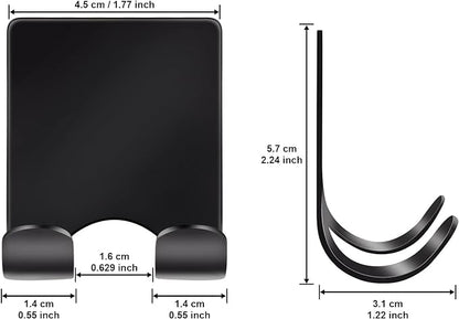 Diesisa Razor Holder 304 Stainless Steel for Shower + Adhesive Sticky Heavy Duty Waterproof Wall Hooks, Premium for Hanging Towels, Coat, hat (6+6 Pack) - Black