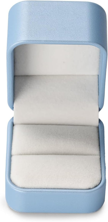 PU Leather Jewelry Ring Box for Proposal Engagement Blue PU Leather Jewelry Ring Gift Box