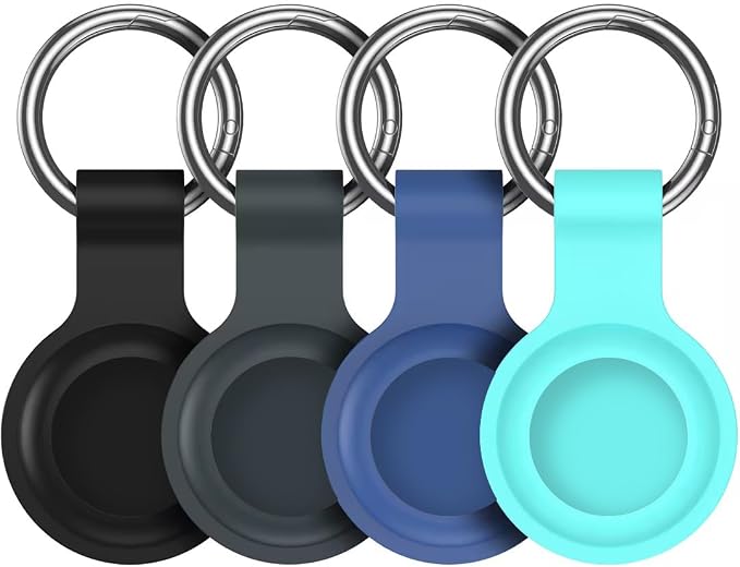 Compatible with AirTag Holder Case Keychain 4 Pack, for AirTag 1st & 2nd Generation Key Chain Ring Case Cover for Air Tag Holder GPS Tracker Item Air Tags Finders Air Tagholder for Kids,Bags,Luggages