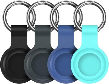 Compatible with AirTag Holder Case Keychain 4 Pack, for AirTag 1st & 2nd Generation Key Chain Ring Case Cover for Air Tag Holder GPS Tracker Item Air Tags Finders Air Tagholder for Kids,Bags,Luggages