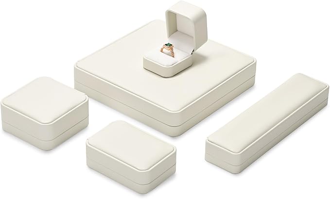 White PU Leather Jewelry Gift Box for Necklace Long Chain Jewelry Necklace Long Chain Gift Box