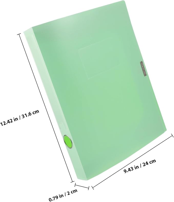WOONEKY Pastel Color Thickened File Storage Box Portable Document Organizer Case with Capacity PP Material Folder Organizer for Office and Home Use Reusable File Holder in Light Green