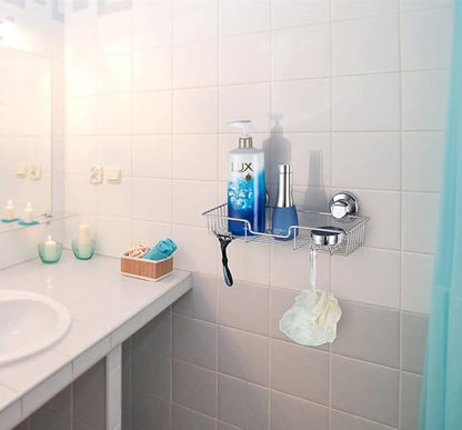 SANNO Suction Cup Shower Caddy Bathroom Caddies Storage Combo Organizer, No Damage Suction Cup,Rustproof Wire Basket for Kitchen & Bathroom Accessories - Rustproof Stainless Steel 2 Pack