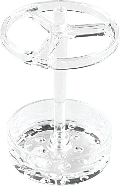 iDesign Toothbrush Holder for Normal to Large Toothbrushes, Spin Brushes, and Toothpaste, The Eva Collection - 3.75" x 3.75" x 5.75", Clear