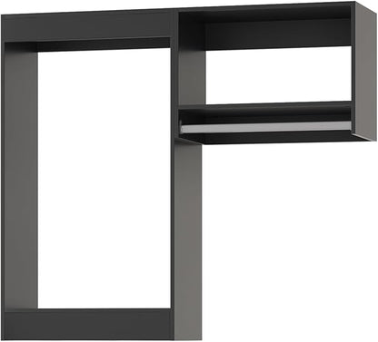 Modular Closet System, 40" Wide Closet Organizer System with Hanging, Wood Tower Closet Storage for Walk In Closets, Wall Mounted Wardrobe Organizer Kit System, Bedroom, Black