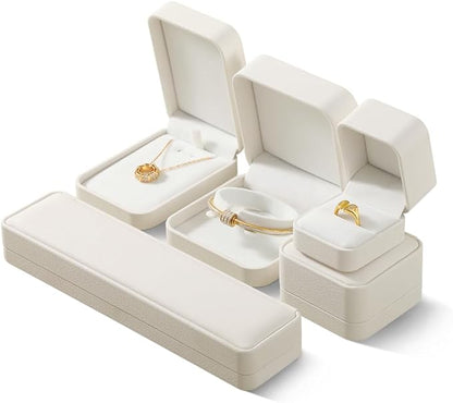 Earring Box, Leather Earring Gift Box,Premium Earring Boxes For Jewelry Gift,Luxury Earring Boxes (White)