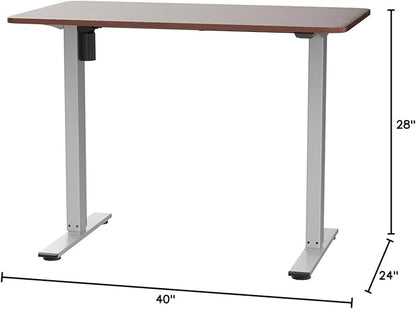 FLEXISPOT EN1 One-Piece Standing Desk with 1-Inch Thick Seamless Desktop, 40"x24" Electric Height Adjustable Desk for Home Office, Multi-Monitor Setups & Easy Assembly, Mahogany