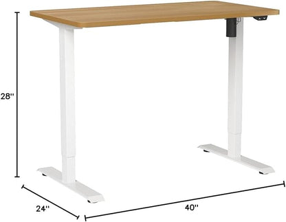FLEXISPOT EN1 One-Piece Standing Desk, 40"x24" Seamless Desktop Electric Height Adjustable Desk for Home Office, Multi-Monitor Setups & Easy Assembly, Maple