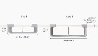 Joseph Joseph Caddy, Under Shelf Storage, Film Foil and Bag Organizer | For Larger Rolls | Fits Kitchen Units Over 13 in | Large | Pack of 2