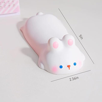 Cityhermit Cute Wrist Rest Support for Mouse Computer Arm Rest for Desk Ergonomic Kawaii Office Supplies Slow Rising PU Mouse Pad (White Rabbit-2pcs)