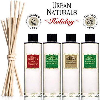 Urban Naturals Pine Forest Reed Diffuser Set - White Pine Needles, Eucalyptus and Sandalwood - Christmas Tree Scent - Holiday Decor with Real Pine Branches