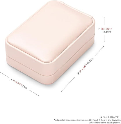Oirlv Luxury Leather Necklace Pendant Gift Box Jewelry Box Small Jewelry Storage Display Case for Christmas Wedding Engagement Birthday (Pink)