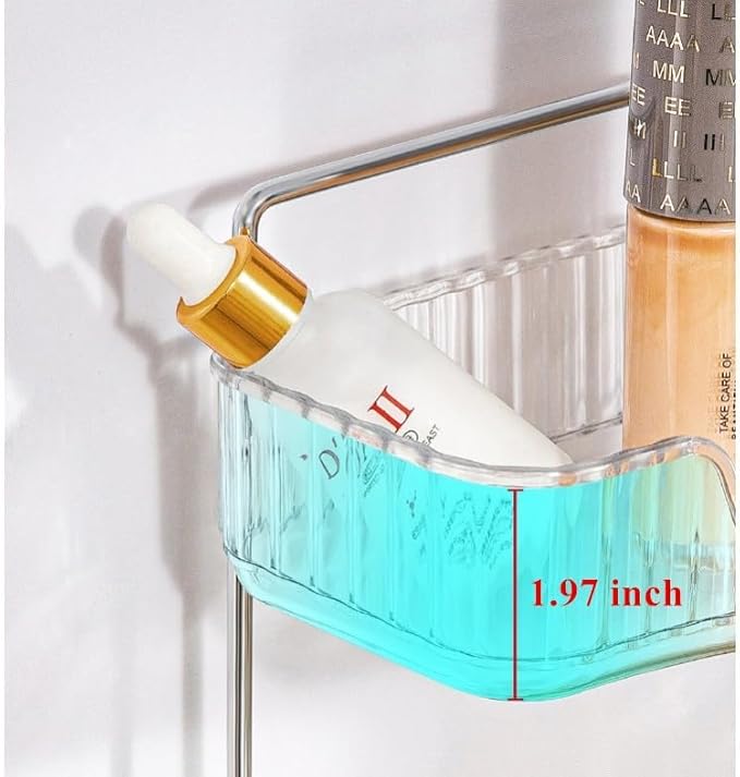 Corner Bathroom Counter Organizer, Vanity Trays for Bathroom, Skincare Makeup Organizer Shelf, Shelf Cosmetics, Toiletries, Lotions, Perfumes (2 Tiers, Clear)
