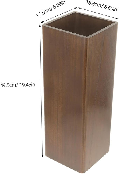 OUNONA Solid Wood Umbrella Stand Elegant Entryway Organizer for Indoor and Outdoor Use Heavy Duty Umbrella Holder for Lobbies Dark Walnut