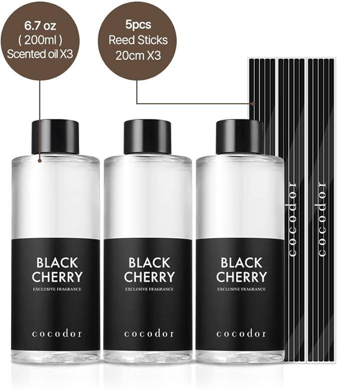 COCODOR Reed Diffuser Oil Refill/Lemon Eucalyptus /6.7oz / 3 Pack/Aromatherapy, Home Fragrance, Scented Oils, Oils for Reed Diffuser, Bathroom Home Decor