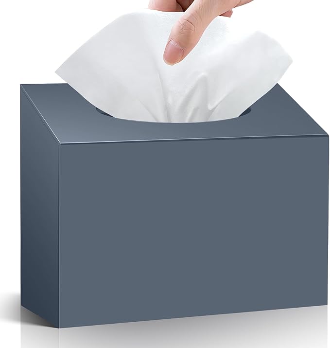 Acrylic Hand Towel Box Cover Compatible with Kleenex Disposable Hand Towels Wall-Mounted Paper Towel Dispenser Suitable for Tabletop, Bathroom, Car, and Office Use Valentine's Day Gifts (Grey)