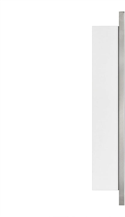 TEHOME 20'' x 30'' Brushed Nickel Recessed and Surface Mount Bathroom Medicine Cabinet with Mirror Square Cornered Metal Framed Rounded Rectangle Medicine Cabinet Mirror