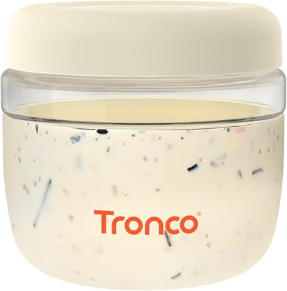 Tronco 24 oz Glass Lunch Bowl Container with Lid, Reusable Glass Food Container for Salad, Snack,Yogurt, Soup Food Storage, Meal Prep, Airtight, Leak & Spill Proof, Dishwasher Safe, BPA-Free, Set of 1