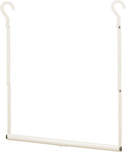 STORAGE MANIAC Adjustable Closet Rod for Hanging Clothes, 1 Pack White | Expandable 17.9"-29.7" Heavy-Duty Metal Closet Hanging Rod with 9 Height Adjustments, Space-Saving Double Closet Organizer