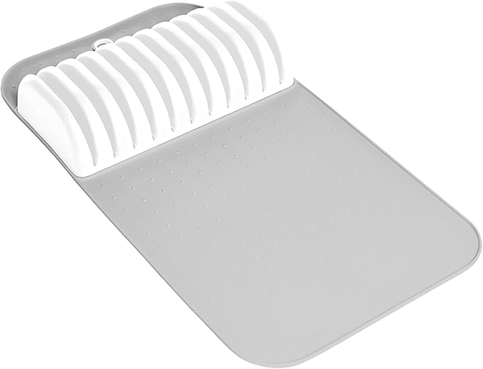 madesmart Large Knife Mat, Soft-Grip In Drawer Knife Organizer for 12 Knives, Non-Slip Kitchen Drawer Storage, Space Saving Knife Block Alternative, Grey