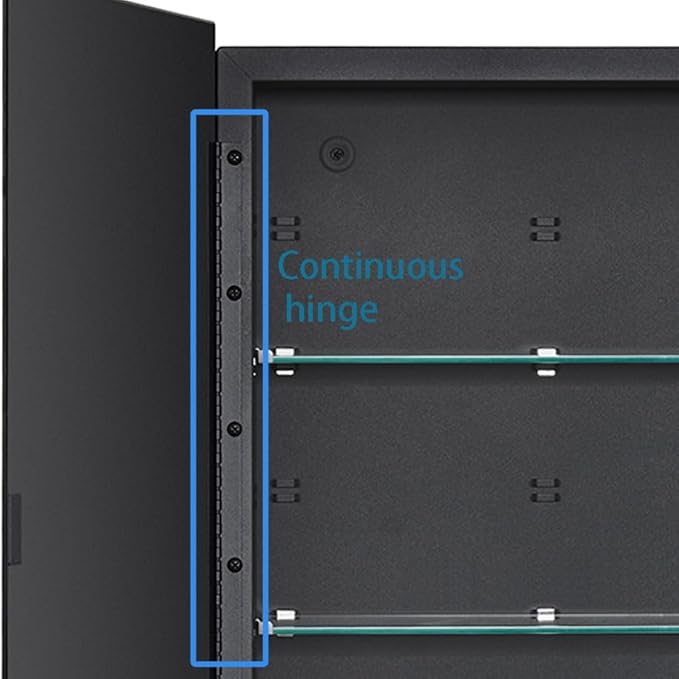 Black Bathroom Medicine Cabinet with Beveled Edge Mirrored Door 20 x 26 inch, Recessed or Surface Mount, with Adjustable Glass Shelves
